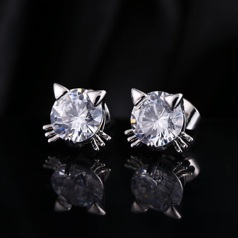 DIAMOND CAT EARRINGS